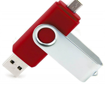 Stick de memorie cu USB 2.0 si micro USB, rosu foto