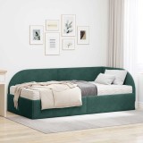 vidaXL Cadru de pat colțar cu saltea cu headboard 2 pcs Verde Catifea 3394176