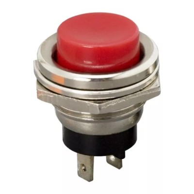 Buton 1 circuit Push ON 2A 250V OFF-(ON) fara retinere rosu 09065PI foto