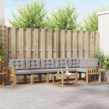 vidaXL Set de canapele de exterior cu pernă 7 pcs Alb și gri deschis 3389545