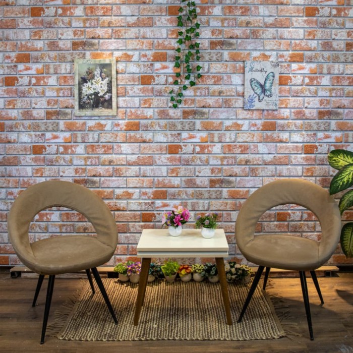 Panouri de perete 3D, model cărămidă, roșu, 10 buc., EPS