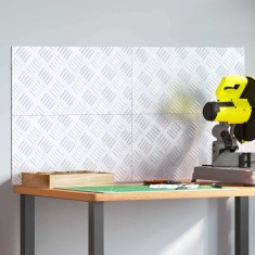 vidaXL Plăci cu tablouri 4 pcs Argintiu 50 x 25 cm Aluminiu