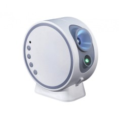 Proiector Constelatii Tip Lampa de Veghe ambrasmart, cu Sunete Albe, 8 Discuri de Proiectie cu Sistemul Solar, Difuzor Integrat, Alb