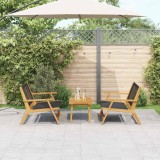 Cumpara ieftin Scaune de Grădină cu Masă 3 pcs Negru 90 x 45 x 40 cm