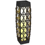Outsunny Lampă Solară de Grădină cu Iluminare LED și Aprindere Automată, 20x20x68 cm, Gri | Aosom Romania