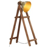 Cumpara ieftin Lampa de podea, alama, lemn masiv de mango, E27