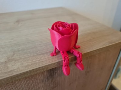 🌹 Trandafir cu Picioare Articulate-Print 3D 🌹 foto