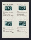 ROMANIA EXILUL ROMANESC EMISIUNEA EUROPA 1962 BLOC DE 4 COLITE MNH