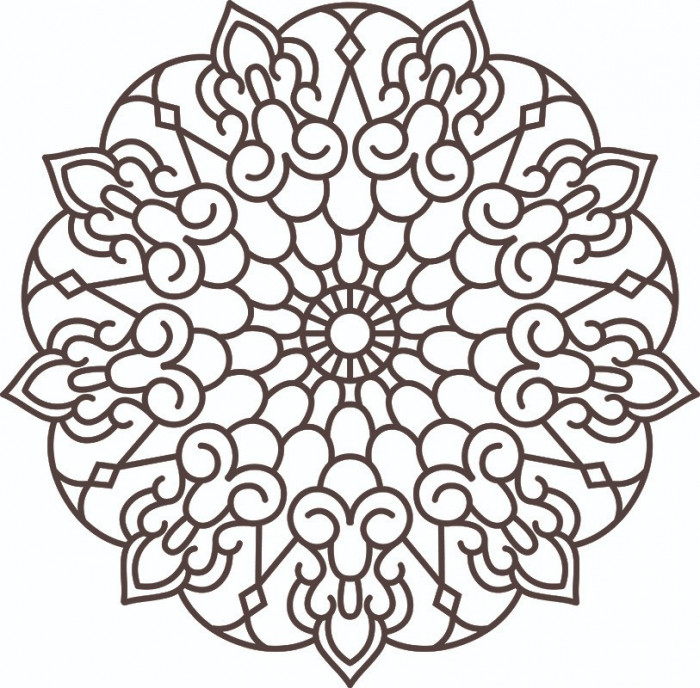 Sticker decorativ, Mandala , Maro, 60 cm, 4877ST