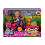 Papusa Evi Love cu tractor, accesorii incluse, 3 ani+, Simba