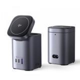 Incarcator Retea Wireless UGREEN X555 4in1, 65W, 3A, 1 x USB-A - 2 x USB-C, Gri
