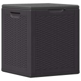 vidaXL Cutie de depozitare pentru grădină, negru, 90L, PP ratan
