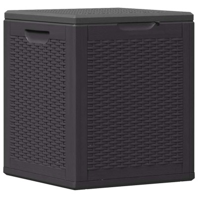 Cutie de depozitare pentru gradina, negru, 90L, PP ratan foto