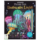 Carte Scratch Art Picture Etch Underwater Worlds pentru Adulti, Mindfulness si Relaxare