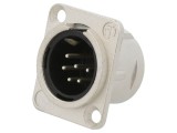Conector XLR Tată Drept Argint 7,5A NC6MD-L-1
