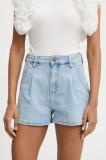 Answear Lab pantaloni scurti jeans neted, high waist