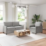 vidaXL Set de canapea 2 pcs Gri deschis Catifea 3417067