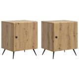 vidaXL Dulap de noapte 2 pcs Stejar Artizanal 43 x 34,5 x 50 cm 895504