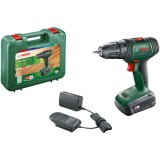 Masina de gaurit si insurubat (bormasina) pe acumulator Bosch UniversalDrill 06039D4001, 18 V, 1.5 Ah, 1450 RPM, 23/32 Nm, 30 mm diametru maxim gaurir