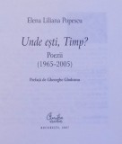 UNDE ESTI , TIMP? de ELENA LILIANA POPESCU, 2007
