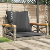 Banca Balansoar vidaXL, Gri, 63x62x40cm, Poliratan, cu Perne Inclus