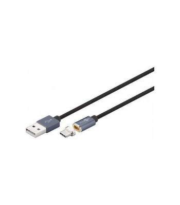 Cablu USB2.0 cu mufa magnetica USB Type C 1.2m negru Goobay foto
