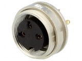 Conector M16 soclu mamă lipire 3 pini 5A 250V IP40 0,75mm2