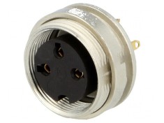Conector M16 soclu mamă lipire 3 pini 5A 250V IP40 0,75mm2