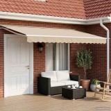 vidaXL Cort electric retractabil Bej și Alb 4,5 &times; 3,5 m 3421877
