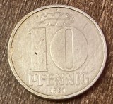 C50 - Moneda foarte veche - Germania Democrata DDR - 10 pfennig - 1981