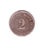 Moneda Germania 2 pfennig 1875 H, stare relativ buna, curata