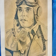 D316-I- Ofiter german al 3 lea Reich E. KISSEL 1937-aviator-Wermacht-Autoportret