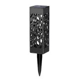 Lumina solara LED eMazing, model felinar rustic, pentru exterior, inaltime 28.5 cm, consum 0.2W, 1.2V, 600mAh, nuanta alb cald
