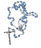 ROZARIU VINTAGE CATOLIC CU MĂRGELE DIN STICLĂ FAȚETATĂ IRIDESCENTĂ, ITALIA