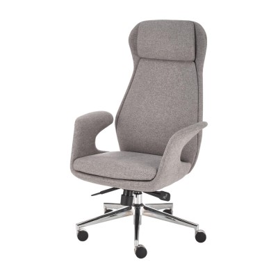 Scaun directorial HM Kevin, stofa, robust, mecanism multiblock, 100 kg, gri deschis foto