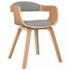 Scaun de bucatarie, gri taupe, lemn curbat si material textil