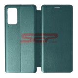 Husa Flip Cover Round Samsung Galaxy Note 20, Piele Eco, Sea Green