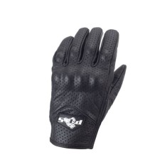 Manuși Moto din Piele Perforată cu Protecție Carbon &ndash; Funcționale și Rezistente, PES, Negru