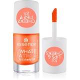 Essence WHAT A TINT! blush lichid și luciu de buze culoare 03 Peachy Vibes 4.9 ml