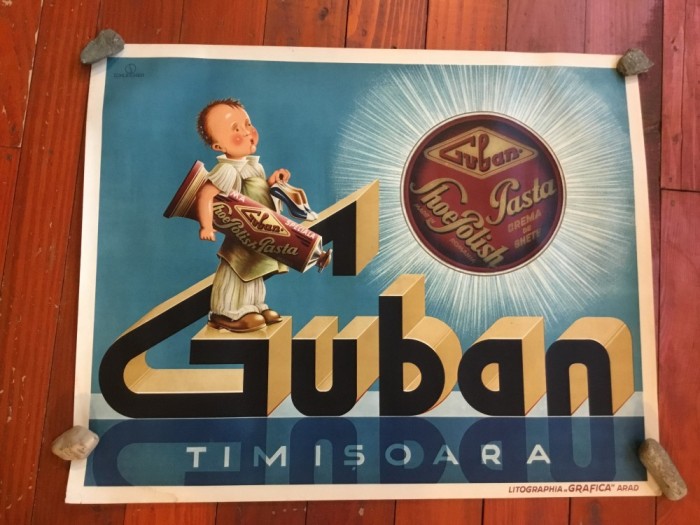 Arta / Design / Vintage - Afis reclama perioada interbelica Guban Timisoara !