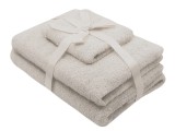 Set prosoape baie 3 piese crem 500 GSM din bumbac, SomnArt