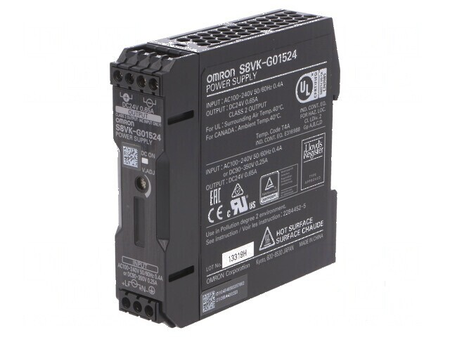 Alimentator pulsatoriu pentru şină DIN 15W 24VDC 0,65A 1 OUT