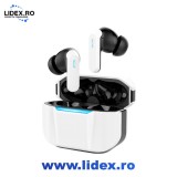 Casti wireless bluetooth CLOOPER, designed by ZETA, gaming cu efect dinamic, noise cancellation in ear, fara fir cu microfon HD, control touch, asiste
