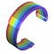 Curea otel, Milanese Loop, compatibila Garmin Forerunner 245, telescoape QR, Rainbow
