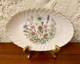 PLATOU DIN PORTELAN FIN ENGLEZESC- AYNSLEY- FINE BONE CHINA- "WILD TUDOR" L20,5CM