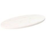 vidaXL Blat de masă, alb, 70x35x2,5 cm, lemn masiv de pin, oval 824316