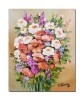 Tablou pictat manua hol, dormitor, bucatarie, living, Fericire, buchet floral, 50x40cm ulei pe panza, Constantin Feraru