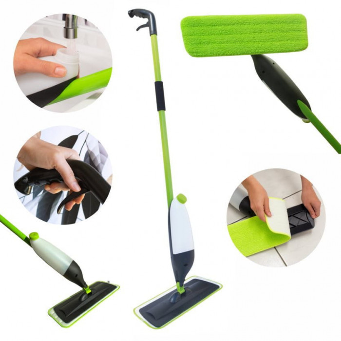 Mop plat cu pulverizator pentru curățarea podelei SPRAY MOP AZUR - YORK - CLEAN HOUSE