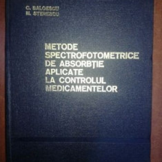 Metode spectrofotometrice de absorbtie aplicate la controlul medicamentelor- C. Baloescu, M. Sterescu
