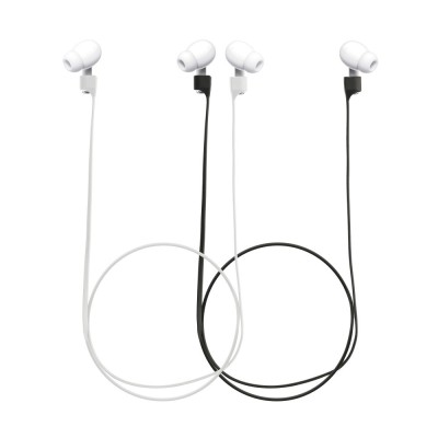 Set 2 Curele pentru casti Apple AirPods 3/AirPods 2/AirPods Pro, Kwmobile, Negru/Alb, Silicon, 58959.01 foto
